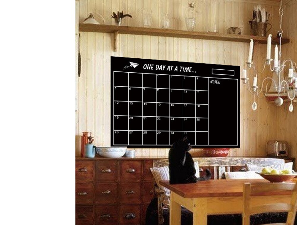 60*95cm PP Soft Removable DIY Monthly Chalkboard Calendar Blackboard Black Planner Chalk Board Sticker