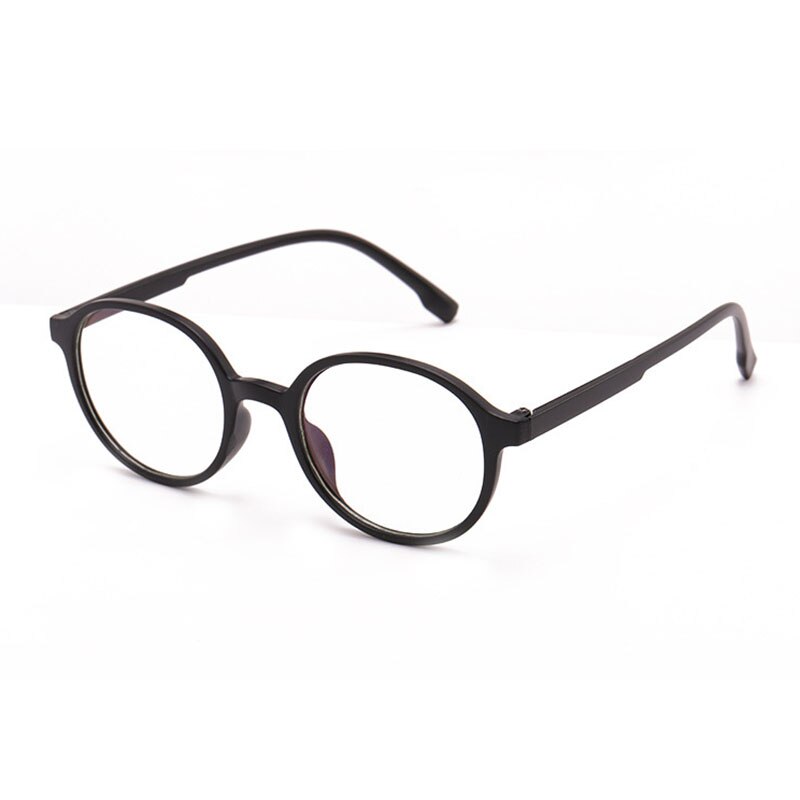Anti Blue-Ray espejo PC marco gafas planas redondas gafas para estudiantes Oficina uso TT @ 88: Bright black
