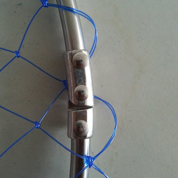 Stainless Steel Brailer Head Round Glue Wire Mesh Folding Fishing Net Bag Sniggle Monofilament 50cm FOU99