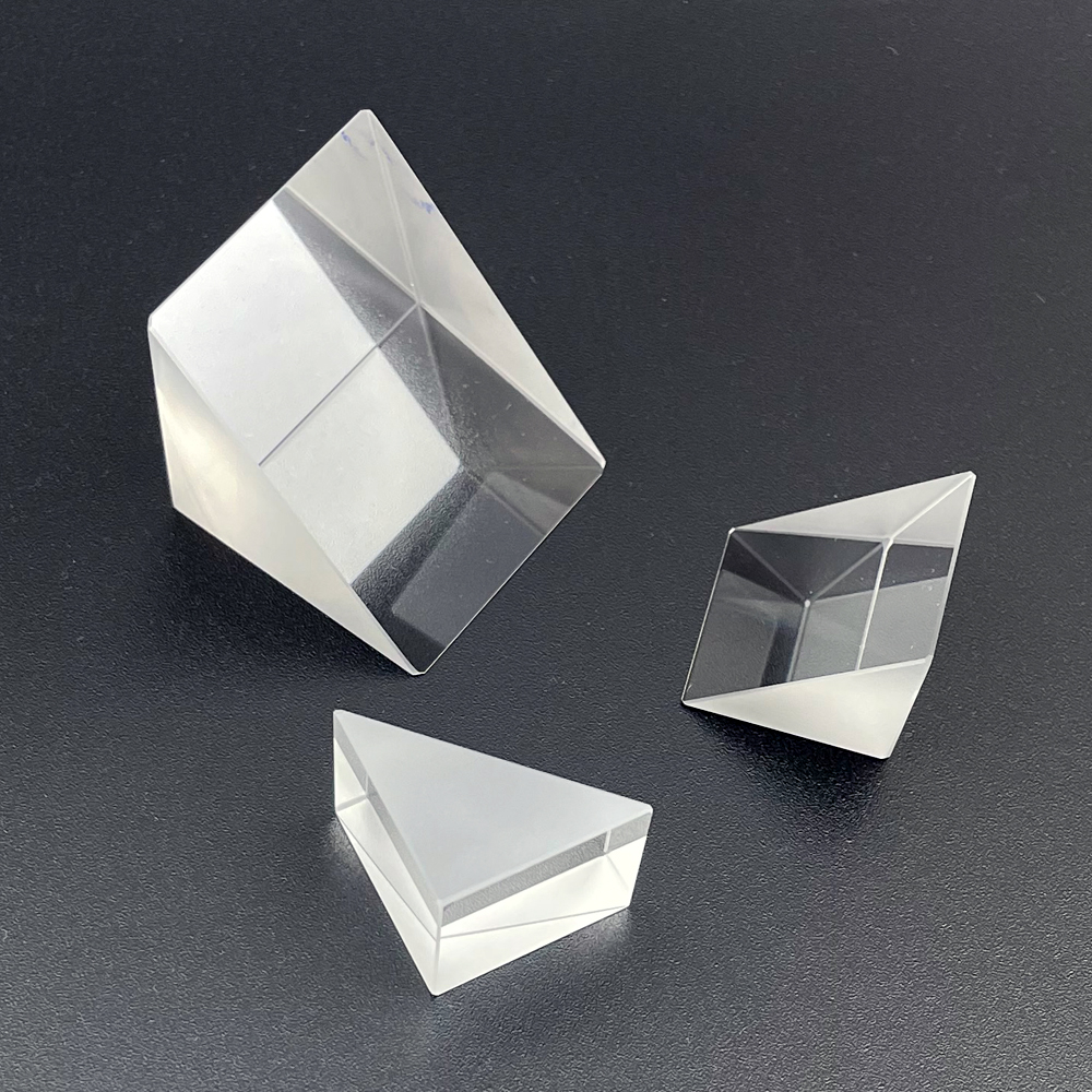 Prisma isósceles triangular de ángulo recto de vidrio óptico K9, 9mm, 10mm, 15mm, 20mm, 30mm, 90 grados, 180 grados, prismas giratorios, refracción de rayos