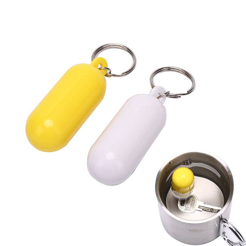 Kayak Floating Keyring Fender Buoyant Key Ring Marine Sailing Boat Float Canal Keychain Yellow/White Color