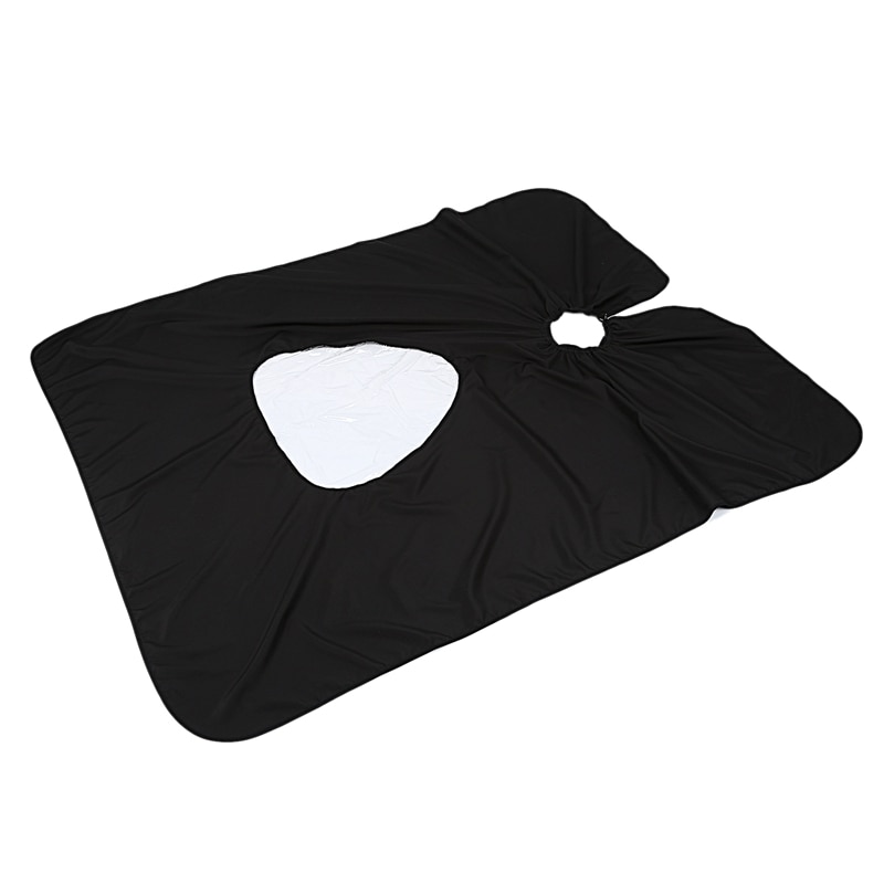 Hair Cutting Cape Salon Hairdressing Hairdresser Transparent Visible Haircut Cloth Viewing Window Barber Cloth(Black)