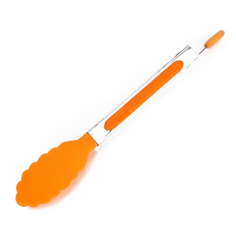 Kitchen Clip Barbecue Tool High-temperature Silicone Nylon Food Clip Stainless Steel Silicone Bread Clip Kitchen ToolAccessories: orange