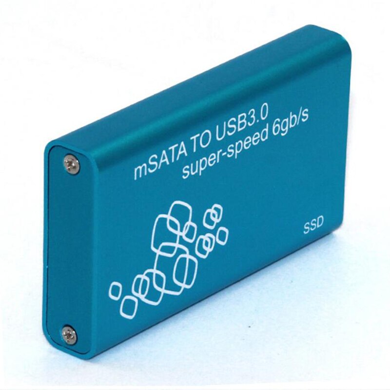 1.8 Inch Msata Ssd Hdd Behuizing Ondersteunt Usb Naar Msata Mobiele Harde Schijf Box Ondersteuning Voor Windows/Vista/linux/Mac: Blue