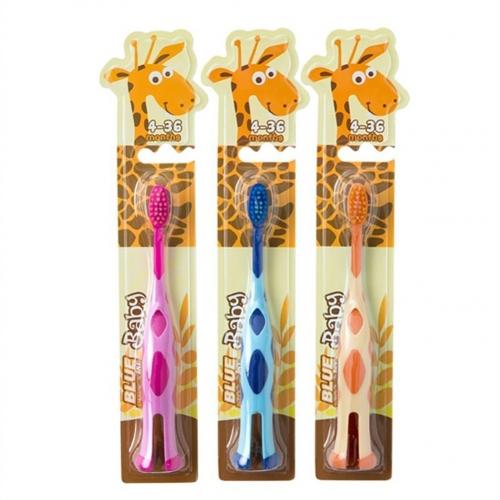 Børn tandbørste søde giraf børn træning tandbørster blød stativ børste tandpleje i 3-12 år børn baby: Default Title