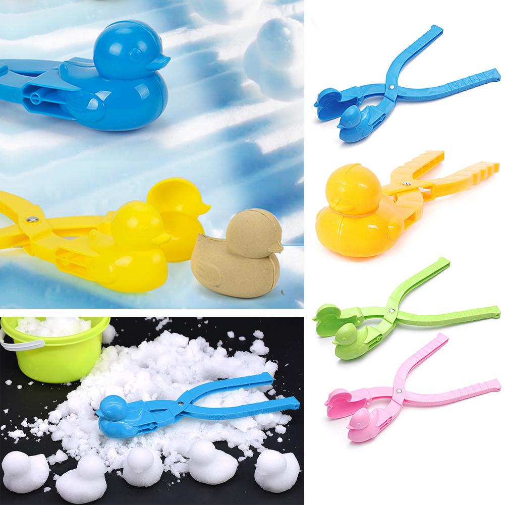 6 plastique canard forme boule de neige fabricant Clip enfants sable neige boule moule jouet aléatoire pour boule de neige lutte en plein air Fun Sports jouets hiver