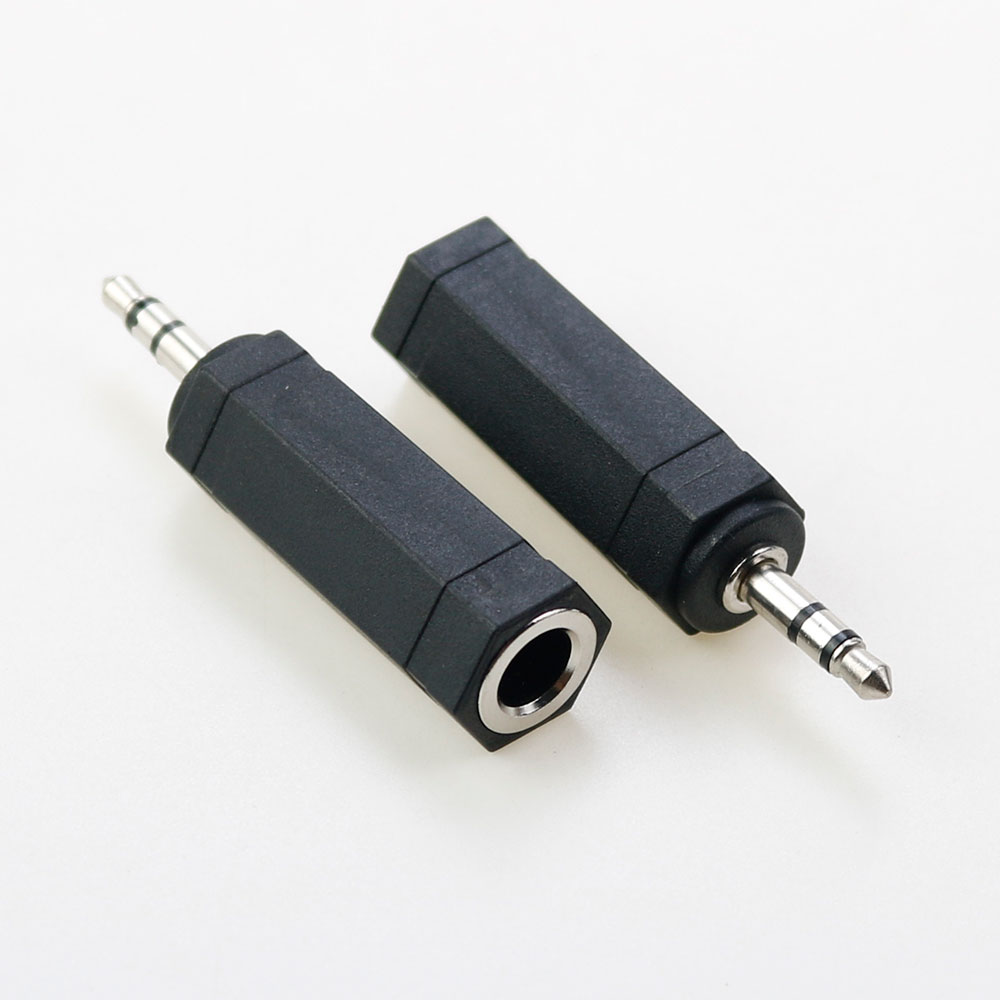 2 Pole Mono / 3 Pole Dual channel Stereo Jack plug Adapter 3.5 mm Male to 6.35 mm Female Audio Converter Adaptor: Beige