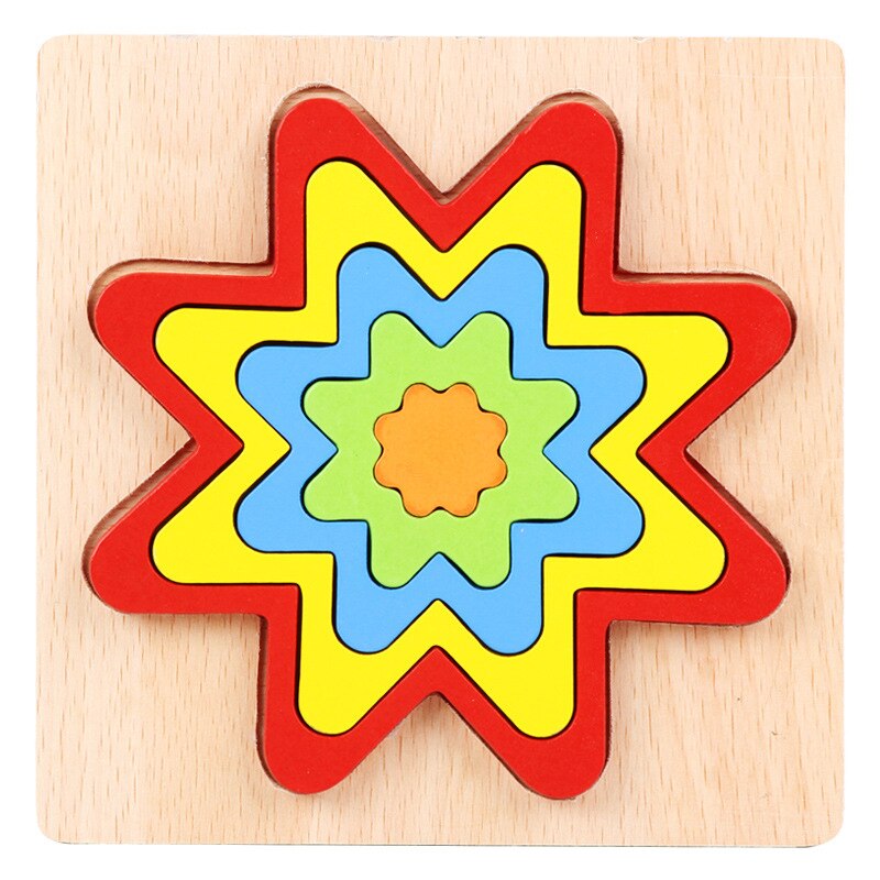 Giocattoli in legno Per Bambini Montessori Geometria Forma Cognizione Tavolo Bambini Educativi Del Giocattolo Del Bambino di Apprendimento Montessori Partita Giocattoli Dei Mattoni: Gear shape