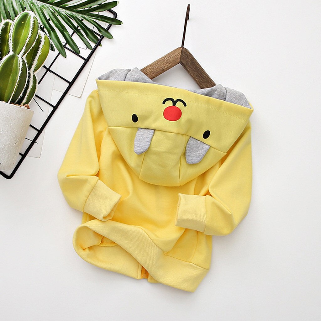 Peuter Kids Boy Baby Girl Lange Mouwen Pocket Cartoon Rits Jas Hooded Uitloper Mode Katoen kids jassen куртка для девочки