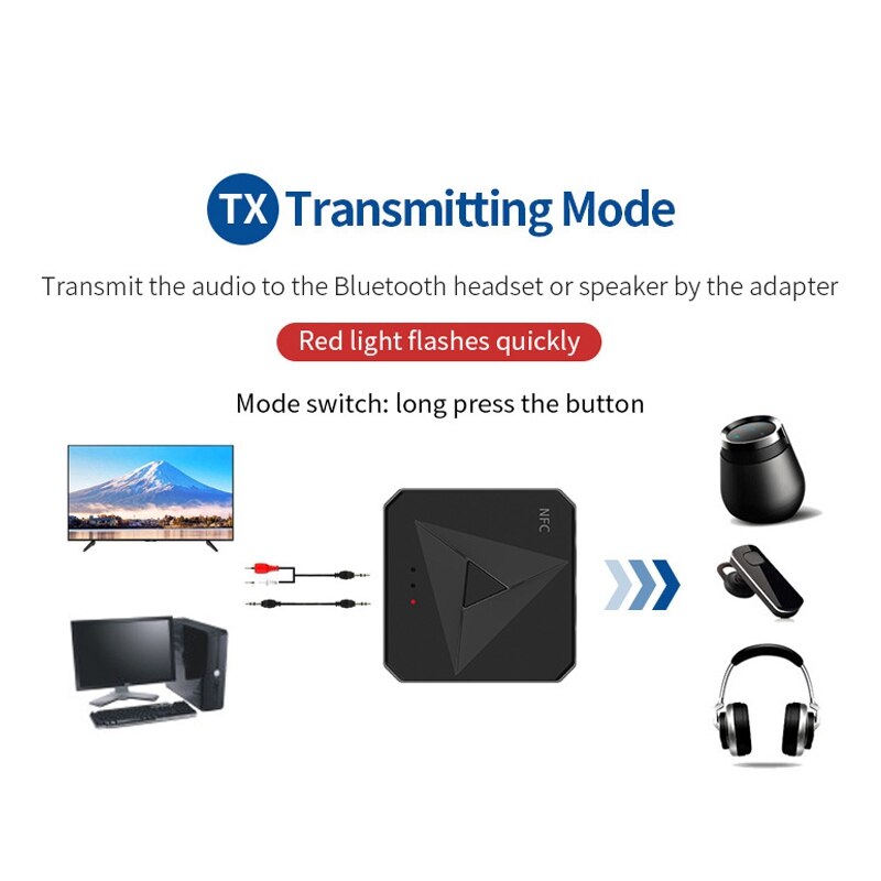 Bluetooth Transmitter Receiver 3.5mmAUX Car Speaker Receiver RCA Bluetooth Receiver NFC Bluetooth Adapter