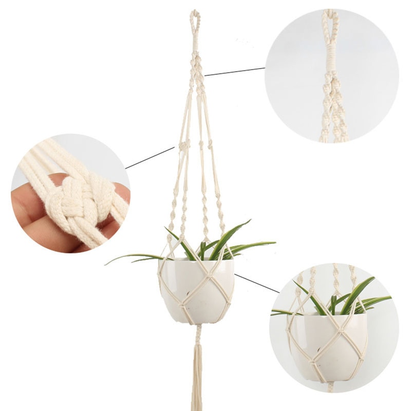 Offres spéciales à la main macramé plante cintre fleur/pot cintre pour décoration murale jardin maison décorative panier de fleurs