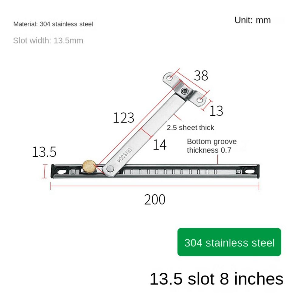 Stainless Steel Window Windproof Brace Window Support Limiter Angle Controller Children Safety Lock Practical Window Hardware: black