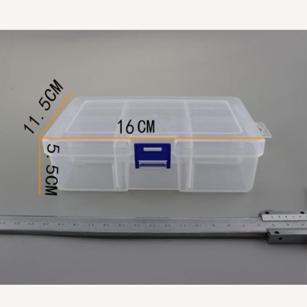 Cajas de almacenamiento desmontables de plástico con múltiples rejillas, contenedores para herramientas, joyería y equipo de pesca, organizador de escritorio de tornillo, caja de plástico grande de 6 rejillas: Default Title