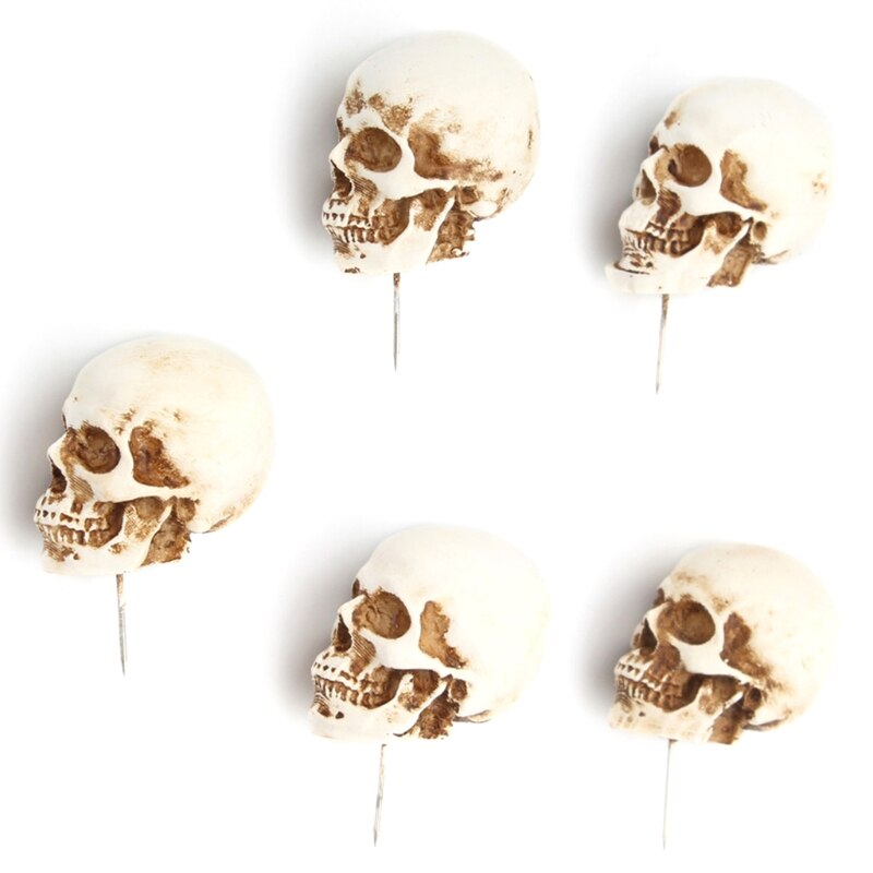 5 Stks/doos Hars Schedel Punaise Tekening Pinnen Punaise Board Fotowand Kaart Markers: W