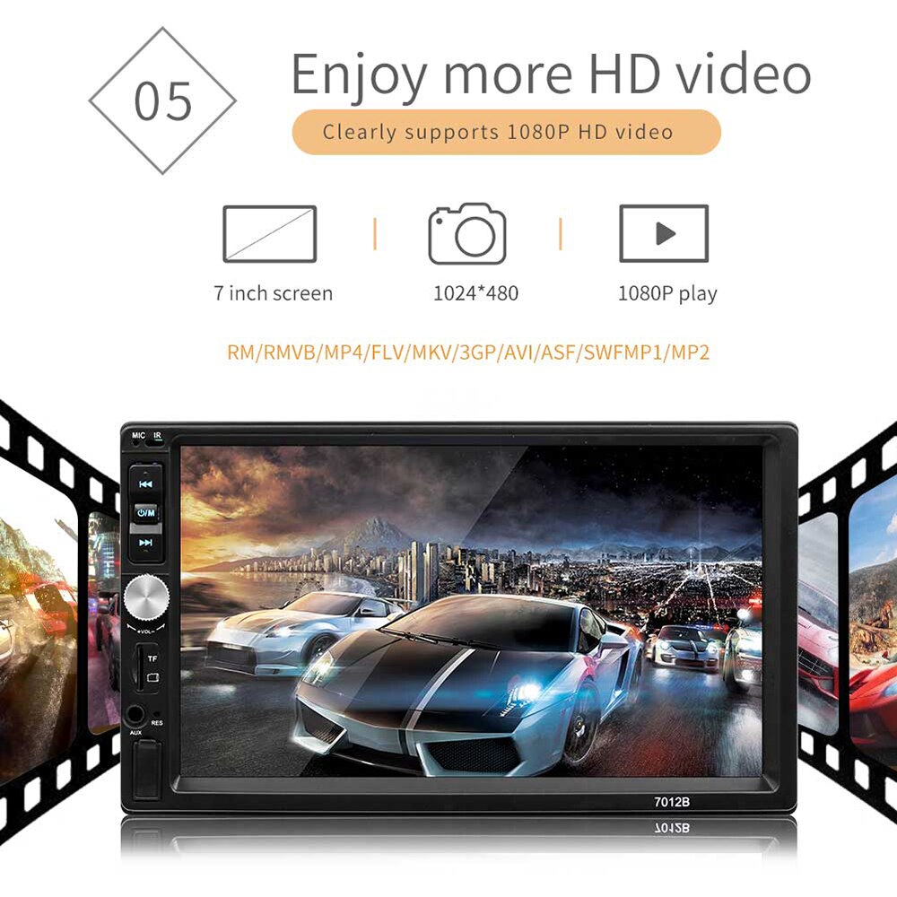 7012b autoradio 2 din algemeen 7 '' inch touchscreen autoradio video  mp5 speler ondersteuning achteruitrijcamera en stuurwiel