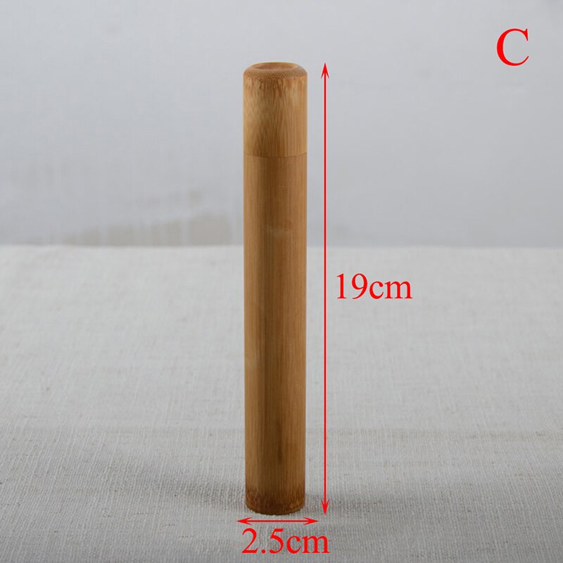 Naturligt bamburör för tandborste miljövänlig reseväska handgjord 21cm bambu tandborströr bärbar reseförpackning 1pc: C