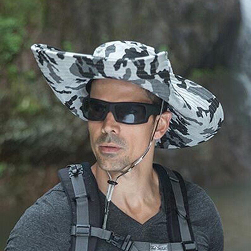 UPF 50+ Sun Hat Bucket Autumn Men Women Fishing Boonie Hat Sun UV Protection Long Large Wide Brim Mesh Hiking Outdoor Beach Cap