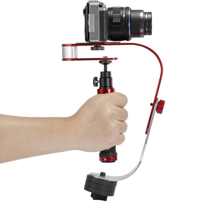Aluminum Camera Stabilizer - Handheld Gimbal for Smartphone, DSLR, 5DII - 1200g - 34x20.5x5.7cm: Red