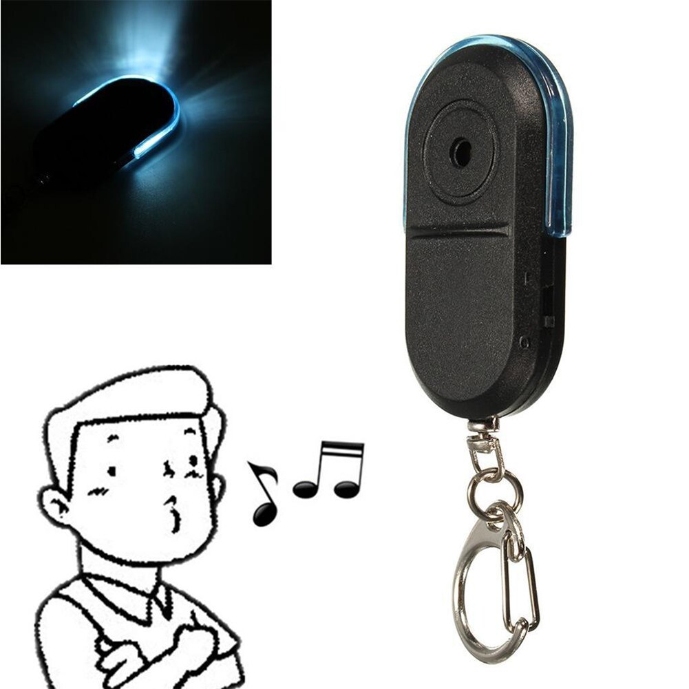 Batterie Betrieben LED Licht Anti-verloren Tragbare ABS Alarm Pfeife Klang Keychain Lokalisierer Mini kabellos Schlüssel Finder