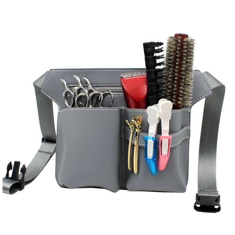 Bolsa para tijeras de peluquero, riñonera, herramienta para salón de peluquería: gray