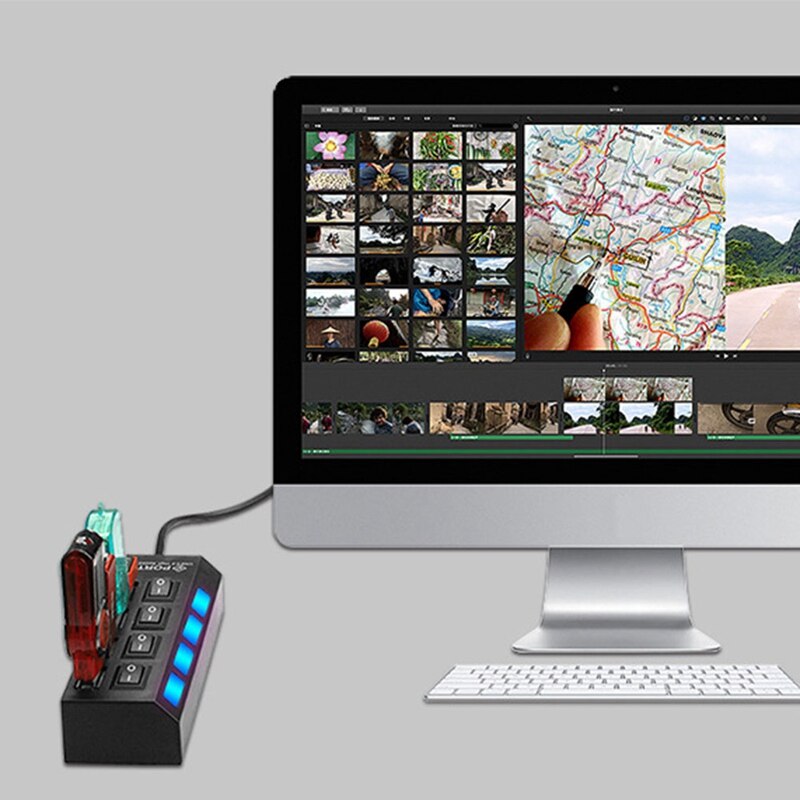 4/7 porte usb hub 2.0 3.0 højhastigheds usb splitter expander multi-port uafhængig switch til pc laptop windows