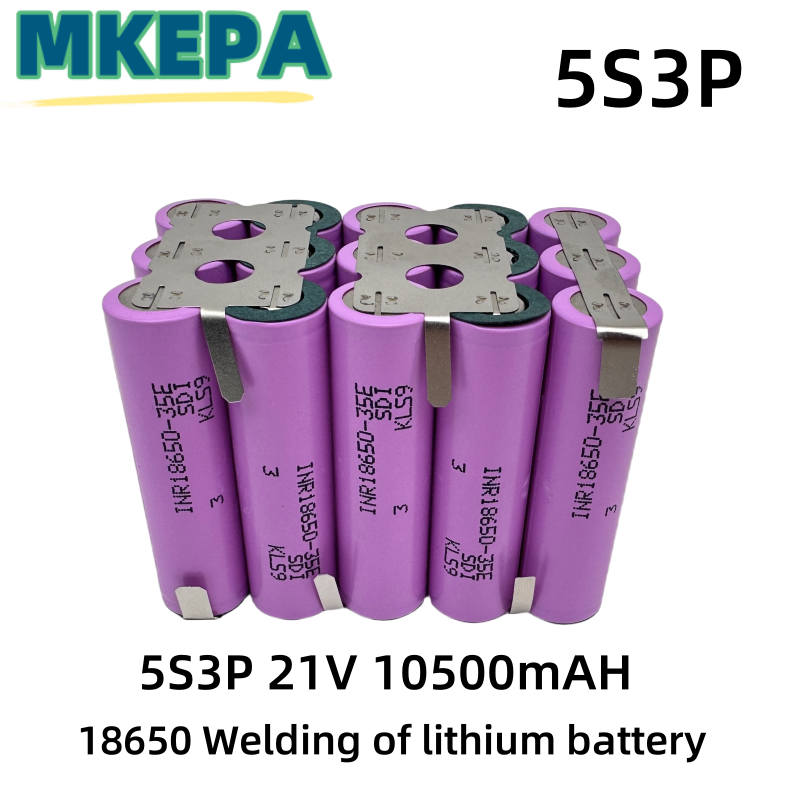 35E 18650 21V 5S4P 14000mAh 5S3P 10500mAh 5S1P 3500mAh 5S2P 7000mAh 18V 21V para chave de fenda bateria de soldagem: ROXO