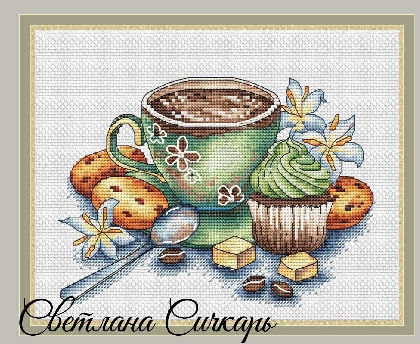 t-MM RS cotton self-matching cross stitch Cross stitch RS cotton comes with no prints No prints Coffee cup styles: Brown