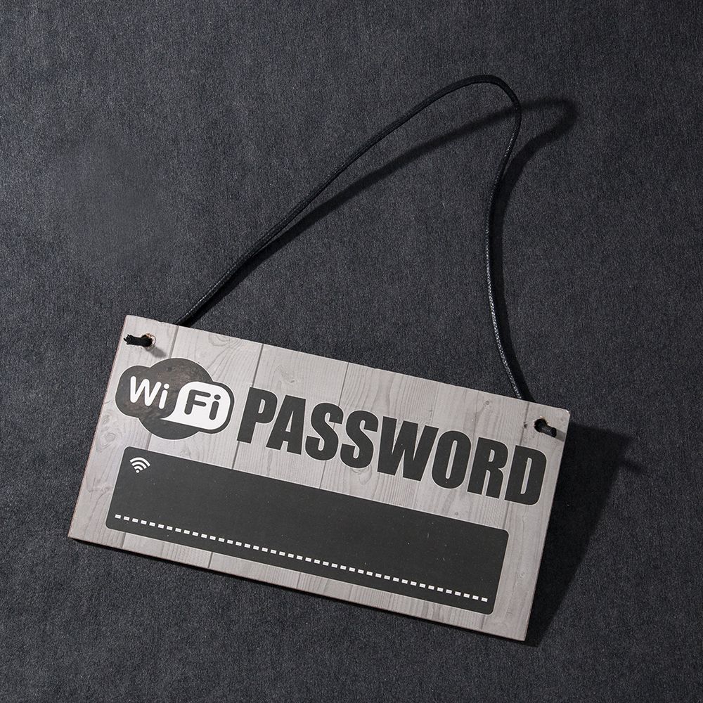 1pc Wooden WiFi Password Sign Chalkboard Hanging Plaques Coffee Bar Restaurant Accessories Home Party Decoration Sign