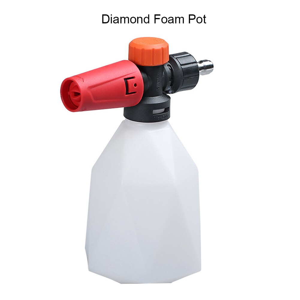 Car Wash High Pressure Mini Foam Spray 500ml Convenient Car Wash Spray Snow Foam G1/4 Quick Release Connector PA Foam Pot: Diamond Form Pot