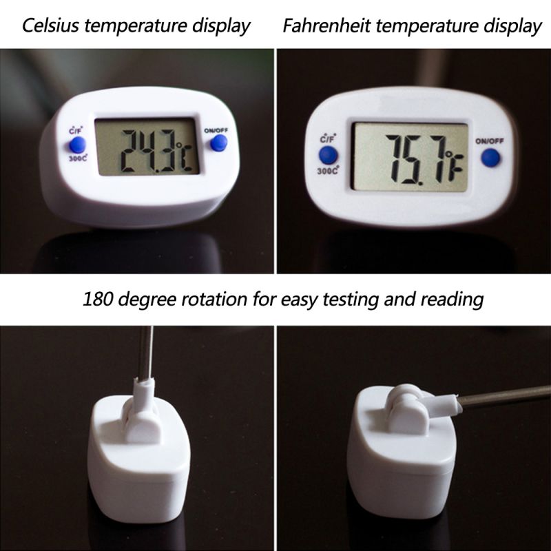 Water Olie Voedsel Thermometer Draagbare Home Keuken Elektronische Thermometer Rvs Insert Voedsel Vloeistof/