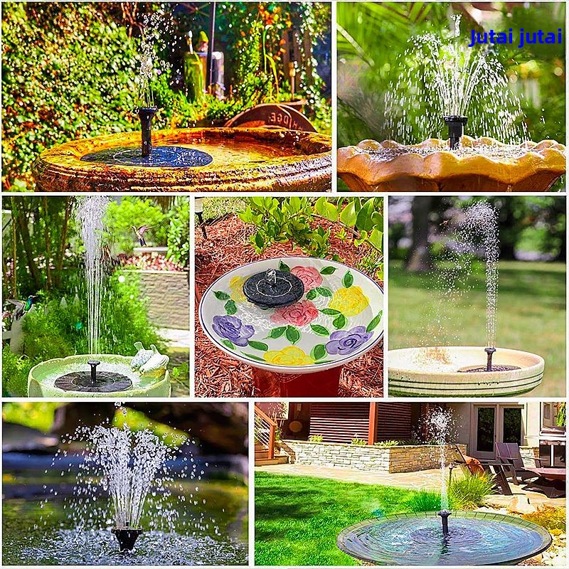 Solar Fountain Outdoor Garden Water Feature Floating Bird Bath No Electricity Needed