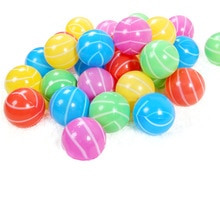 100 PCS Kids Babies Children Stripe Shape Colorful Plastic Soft Air-Filled Pit Balls Playing for Ball Pits Bounce Houses Play