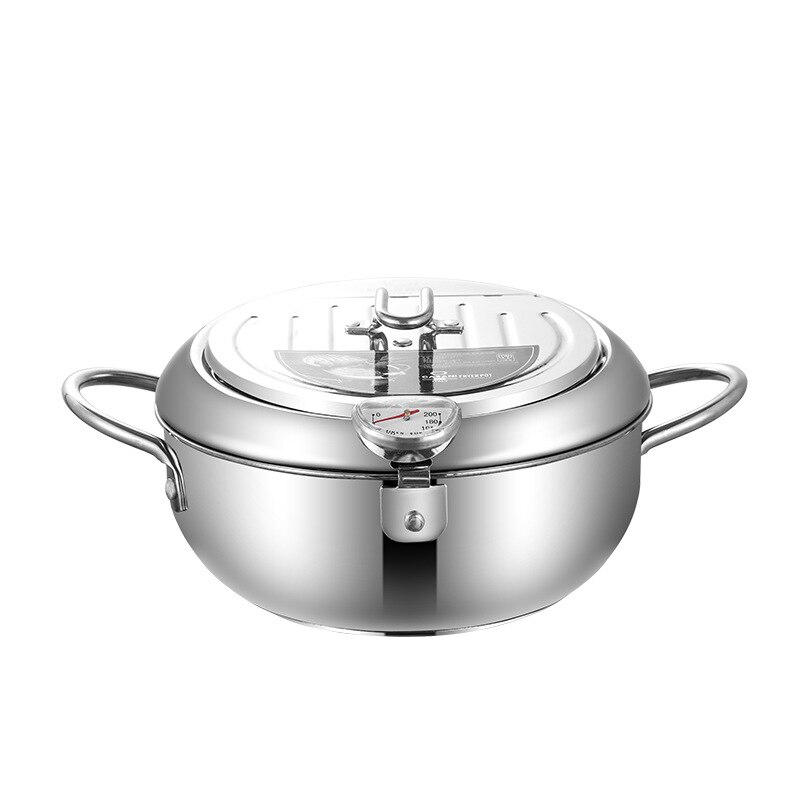 Deep Frying Pot Thermometer Tempura Fryer Pan Temperature Control Fried Chicken Pot Cooking Tools Kitchen Dining Bar: Default Title