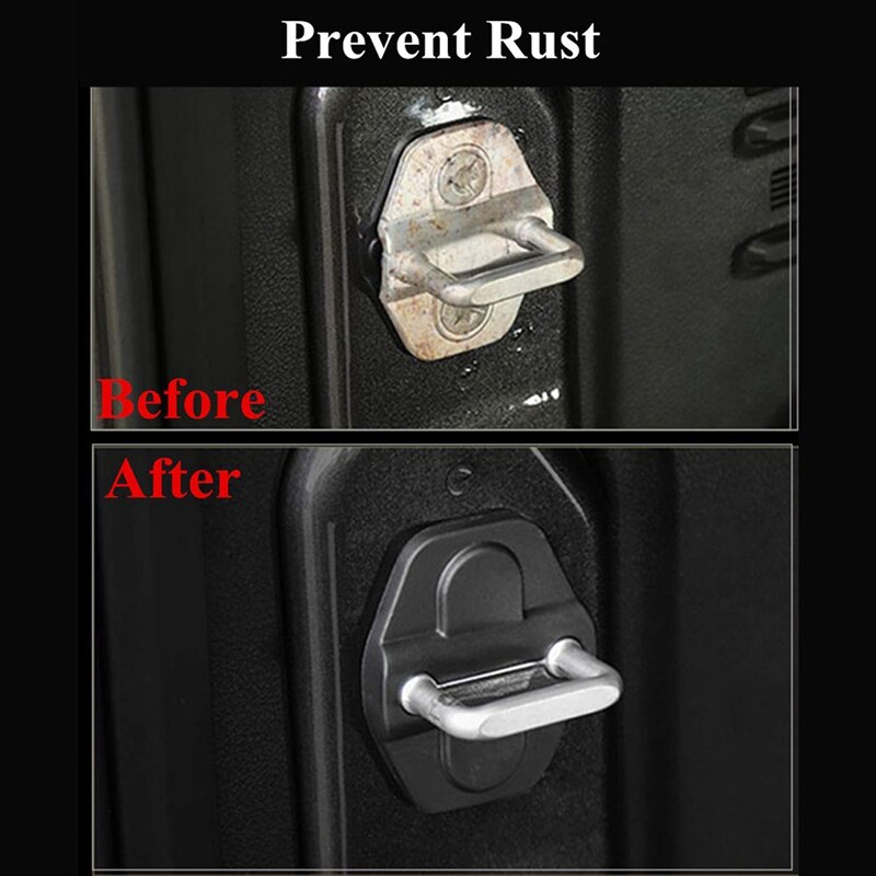 Dekoracja zamka drzwi pokrywa dla jeep kowboj Jl 2018 2019 osłona zamka drzwi naklejki akcesoria samochodowe czarny, 4 sztuk (2 drzwi)