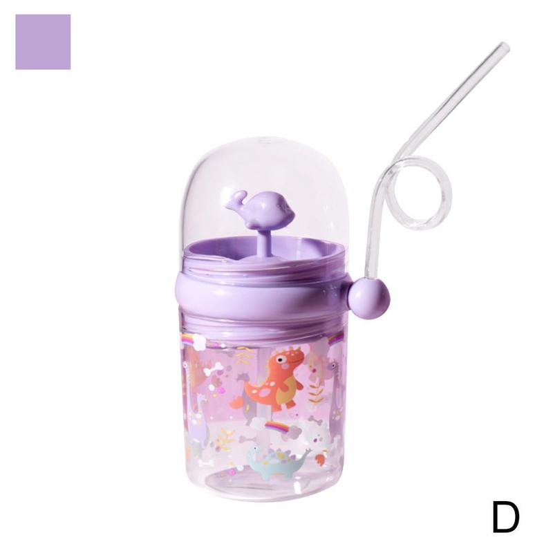 250Ml Kinderen Grappig Whale Water Spray Drinkbeker Cartoon Met Cups Kinderen Flessen Lekvrij Rietjes Drinken Draagbare Fe t5E7: D