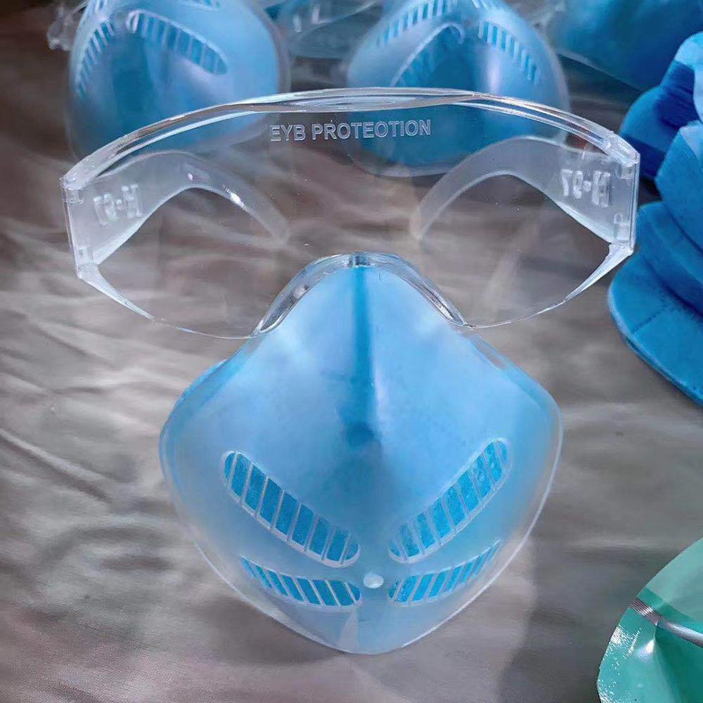 Ansigtsdæksel anti-tåge stænksikker støvtæt ansigtsbeskyttende betræk anti spyt genanvendelig anti briller tåge udendørs: Som billede