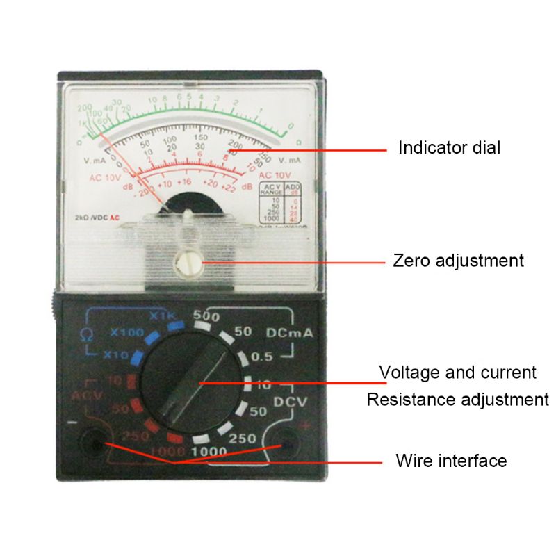 MF-110A Pointer Type Digitale Multimeter Elektrische Natuurkunde Experiment Junior High School Natuurkunde Onderwijs Test Apparatuur