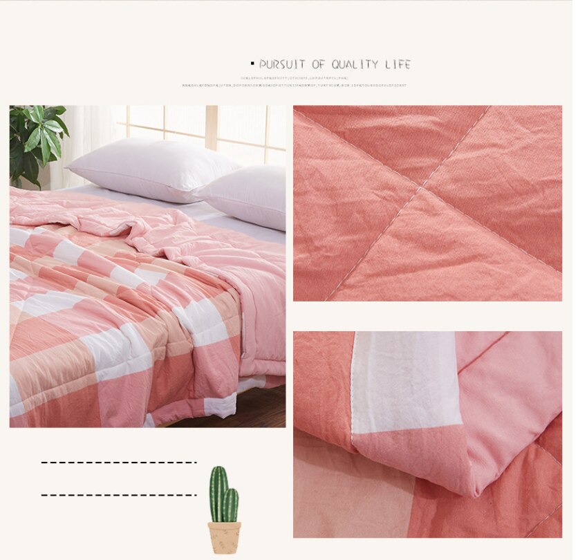 Summer Print Bed Covers & Comforters King Size Plaid Blankets for Adults Bedding Quilt Home Textile Best Selling