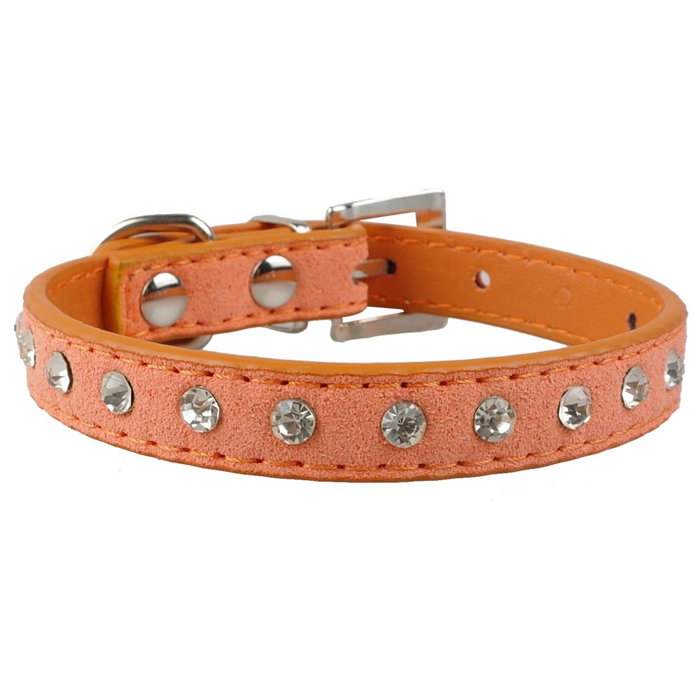 Strass Halsband voor Chihuhua Zachte Suède Kleine Halsbanden Crystal Kat Kraag voor Kleine Hond Puppy Cat 3 maten