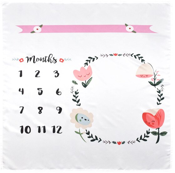 Baby Maandelijkse Groei Milestone Deken Fotografie Prop Dekens Achtergrond Doek: A