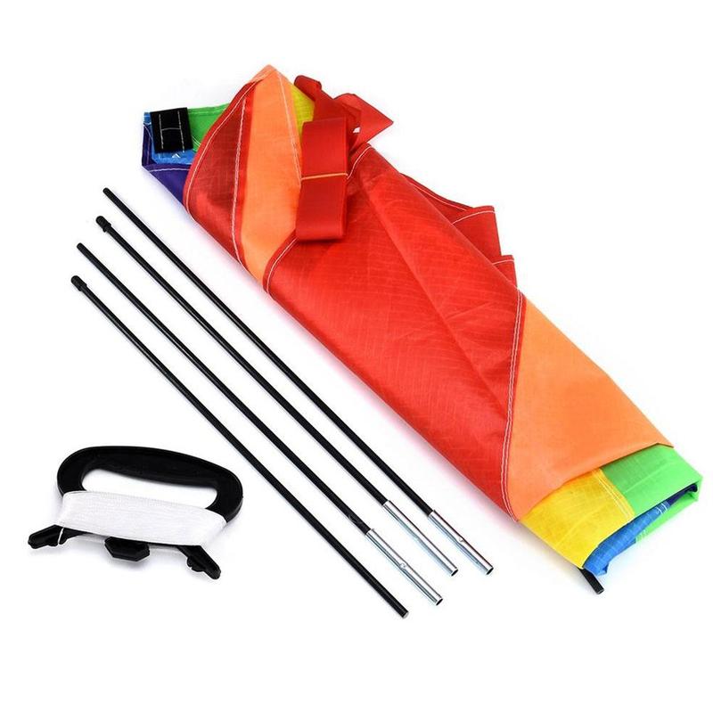2-Pack Large Rainbow Kites For Kids & Adults - Easy To Fly With Handle, 100m String & Carry Bag