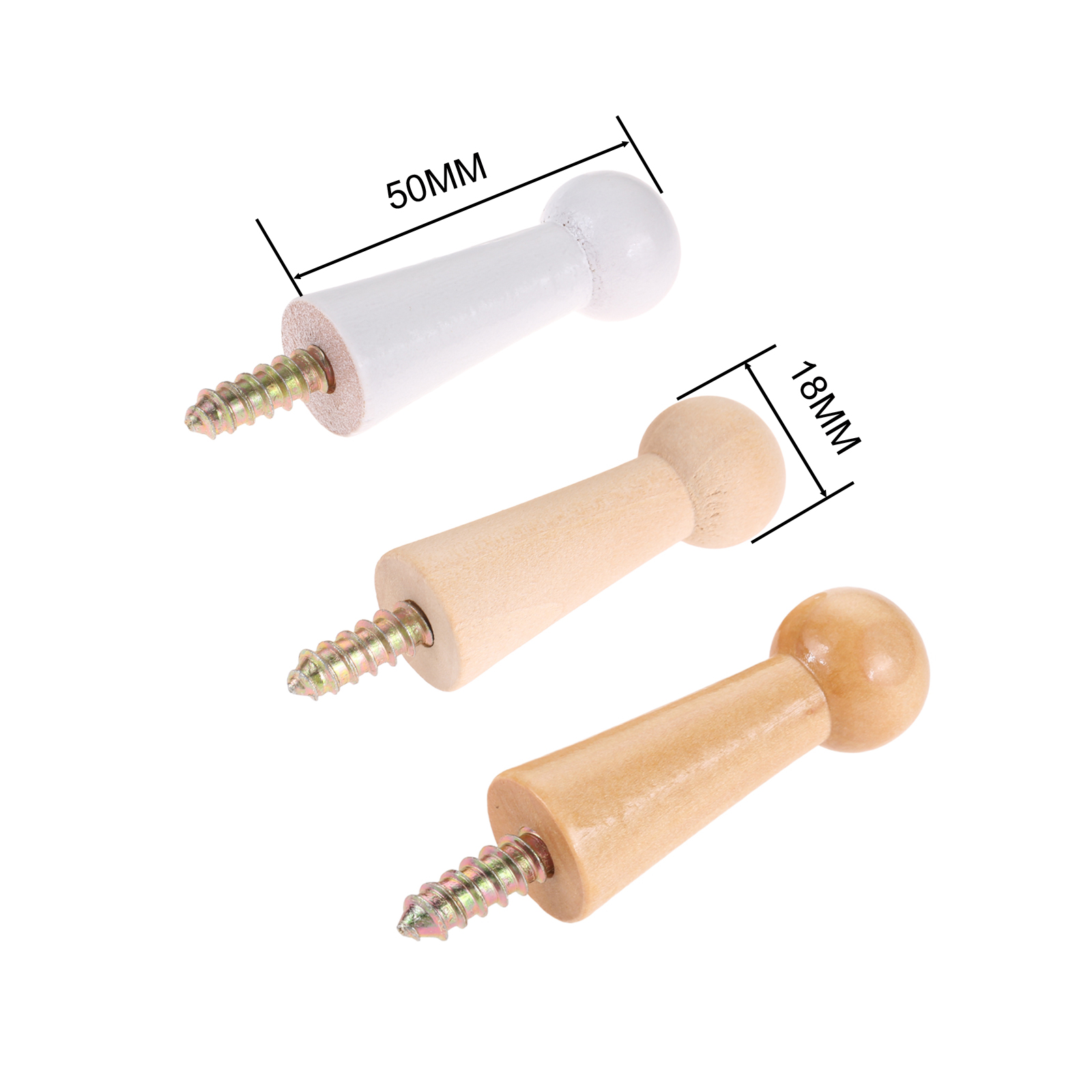 10Pc Schroef-Op Houten Haak Thuis Muur Decor Jasje Handdoek Mok Shaker Peg Haak + Schroef Wandmontage deur Badkamer Keuken Hanger