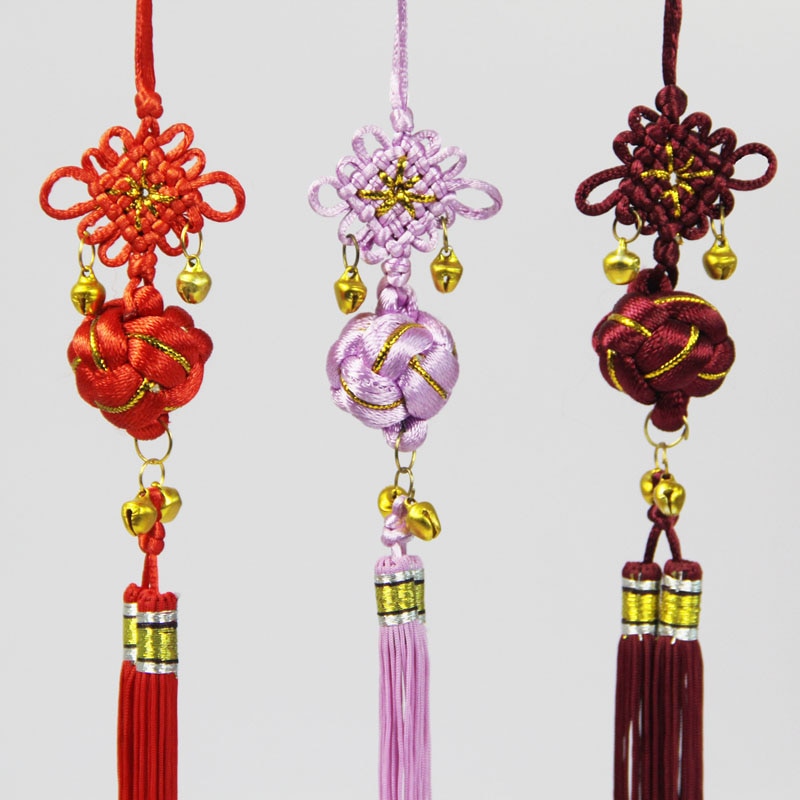 Chinese Knoop Kwasten Diy 10 stuks Jaar Lente Festival Bruiloft Levert Bell China Knoop Hangers Craft Kwasten Vrienden