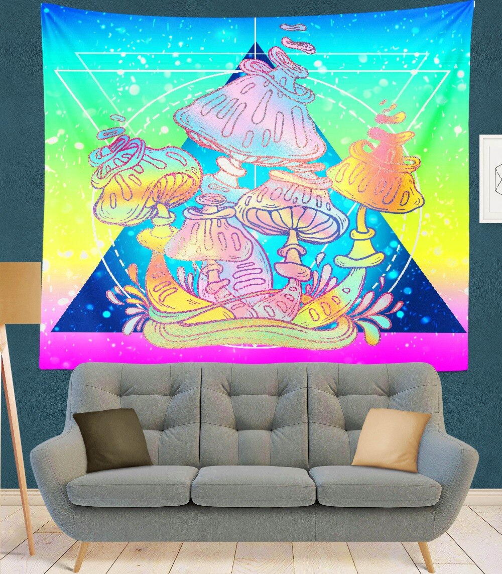 India Mandala Tapestry purple mushroom Wall Hanging Boho Decor Wall Cloth Tapestries Psychedelic Hippie Mandala Wall Carpet: 7