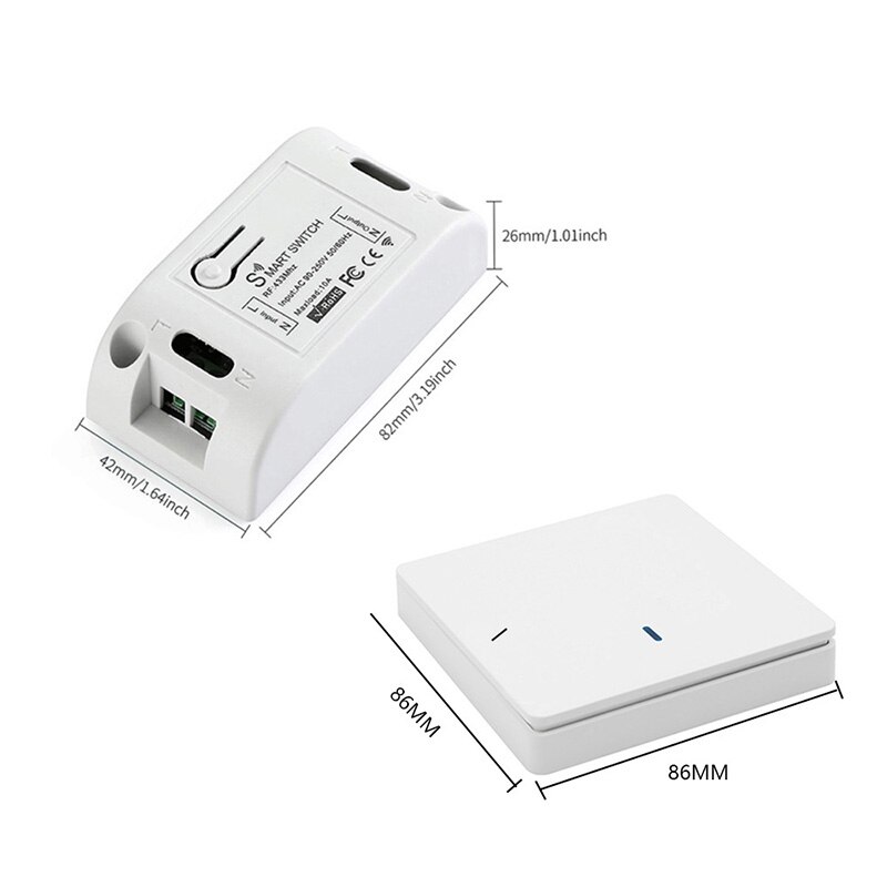 433 Mhz Ac 220V 110V 1CH Draadloze Rf Afstandsbediening Schakelaar Led Nachtlampje Schakelaars Drukknop 86 muur Panel Afstandsbediening Zender