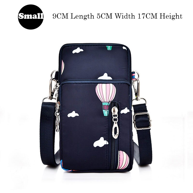 Mobile Phone Pouch for iPhone X XR XS 7 8 6 6s Plus Wrist Bag for iPhone 11 Pro Max Ladies Girl Shoulder Small Bags Case: Small Blue