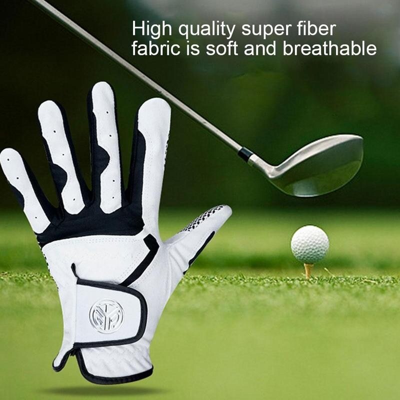 1Pcs Golf Handschoen Men's Links Rechterhand Super Zacht Ademend Fiber Antislip Korrels Slijtvast Handschoen golf Accessoires