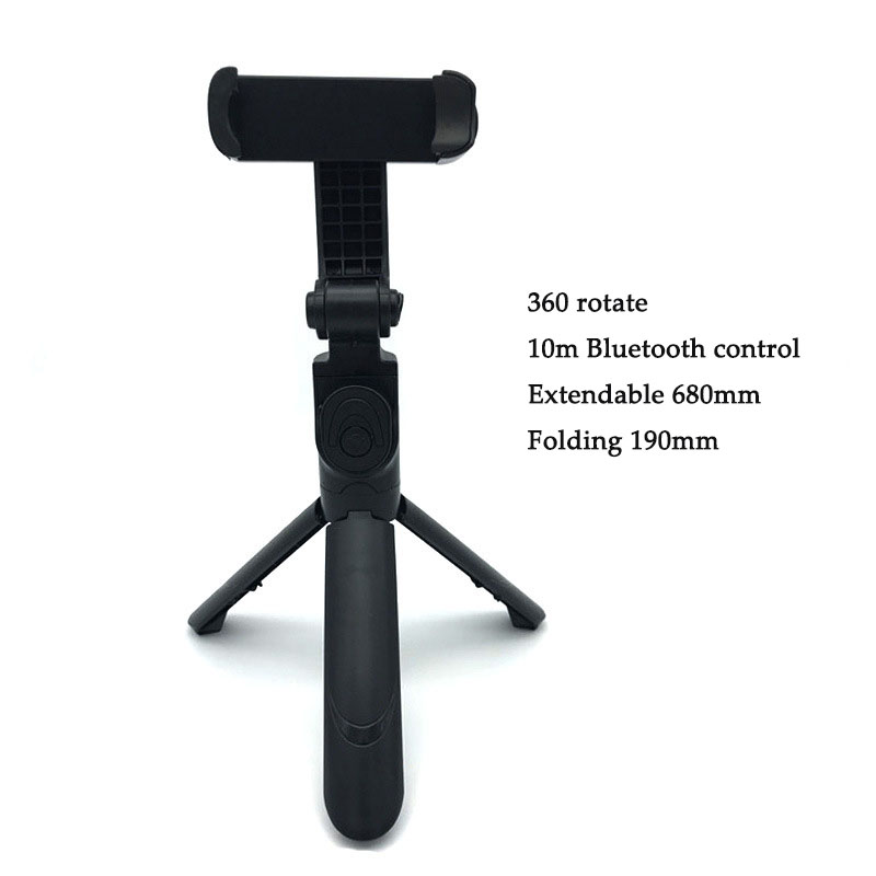 3 In 1 Selfie Stok Telefoon Statief Uitschuifbare Monopod Met Bluetooth-Compatibele Afstandsbediening Voor Smartphone Selfie Stok: Black