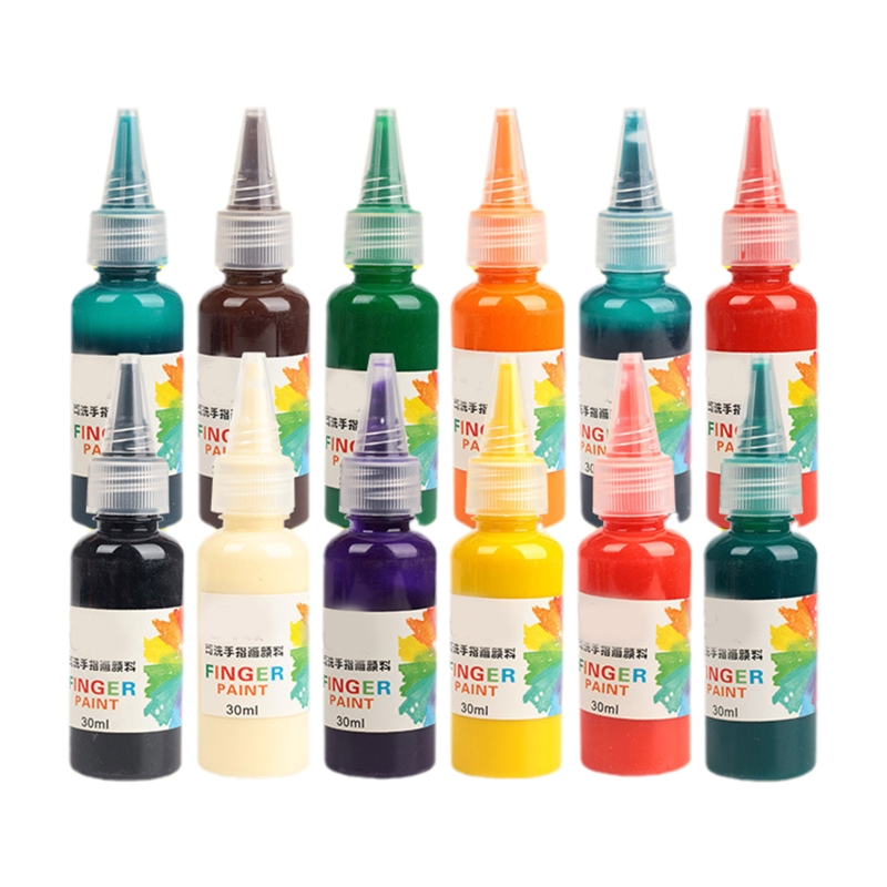 Vinger Verf Voor Peuters Wasbaar Niet Giftig Kids Bad Verf Veilig Art Schilderen Leveringen 12 Kleuren Voor Xmas