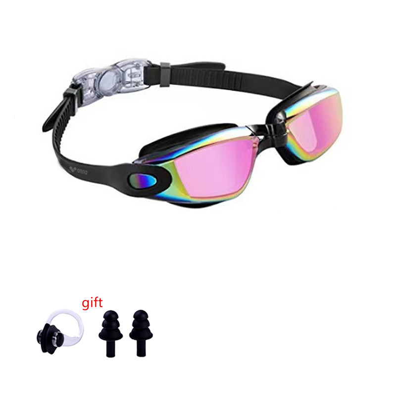 ARENA Kein Auslaufen, Anti-Beschlag, vollständiger Schutz, HD-Schwimmbrille, für Herren und Damen, verstellbare, auslaufsichere Schwimmbrille für Erwachsene: Grau